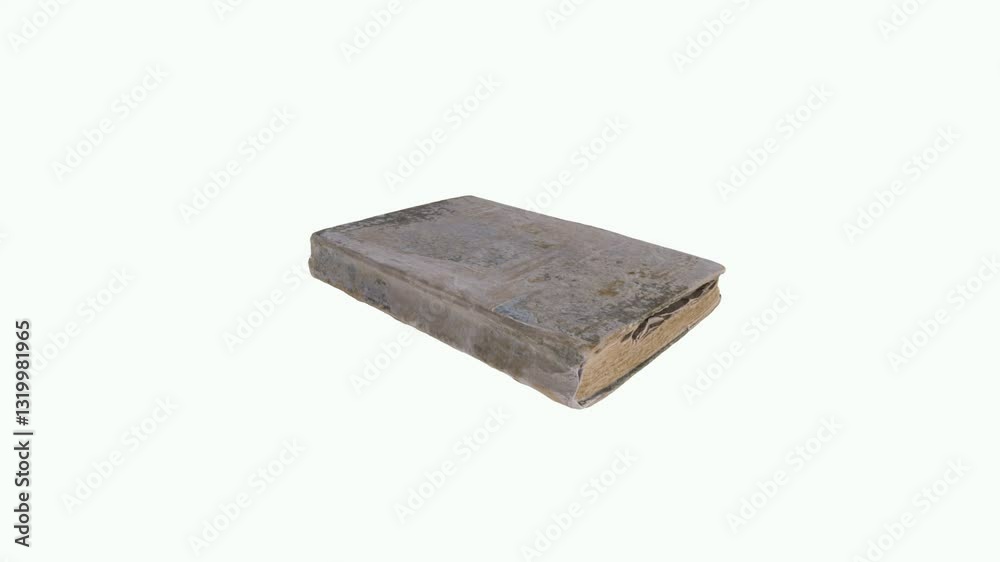3D rendering of an antique book resting on a textured surface 3D rendering of an antique book resting on a textured surface