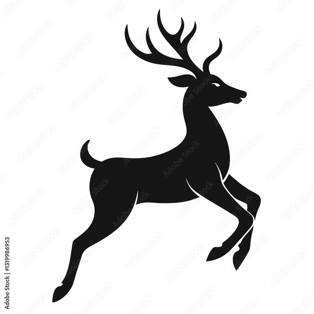 Fototapeta premium eer Reindeer Vector Illustration with White Background - Cartoons, Clipart & Line Art Design, Creative reindeer vector illustration with a white background, perfect for digital designs. 