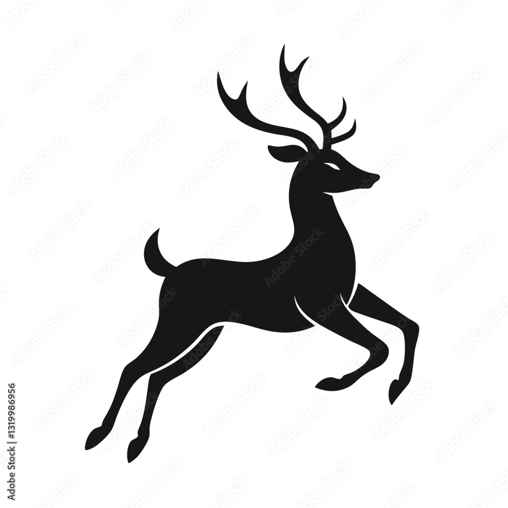 Fototapeta premium eer Reindeer Vector Illustration with White Background - Cartoons, Clipart & Line Art Design, Creative reindeer vector illustration with a white background, perfect for digital designs.