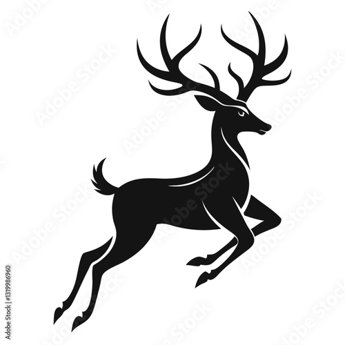 eer Reindeer Vector Illustration with White Background - Cartoons, Clipart & Line Art Design, Creative reindeer vector illustration with a white background, perfect for digital designs. 