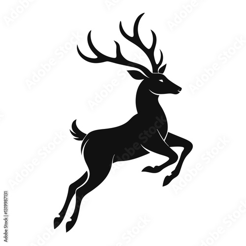 eer Reindeer Vector Illustration with White Background - Cartoons, Clipart & Line Art Design, Creative reindeer vector illustration with a white background, perfect for digital designs. 
