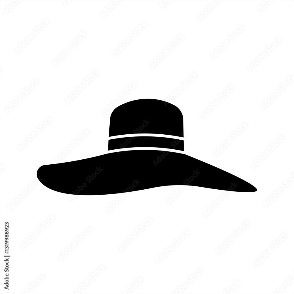 women's hat Icon. Symbol isolated white background. vector illustration. color editable. women's hat Icon. Symbol isolated white background. vector illustration. color editable.
