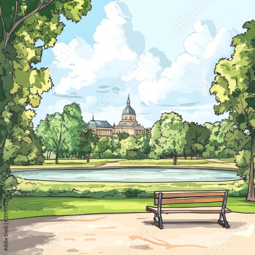 Kronenburgerpark in Vector Style