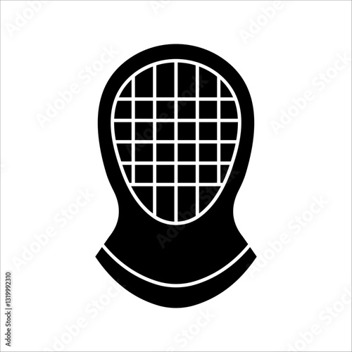 fencing mask Icon Symbol isolated white background. vector illustration. color editable.