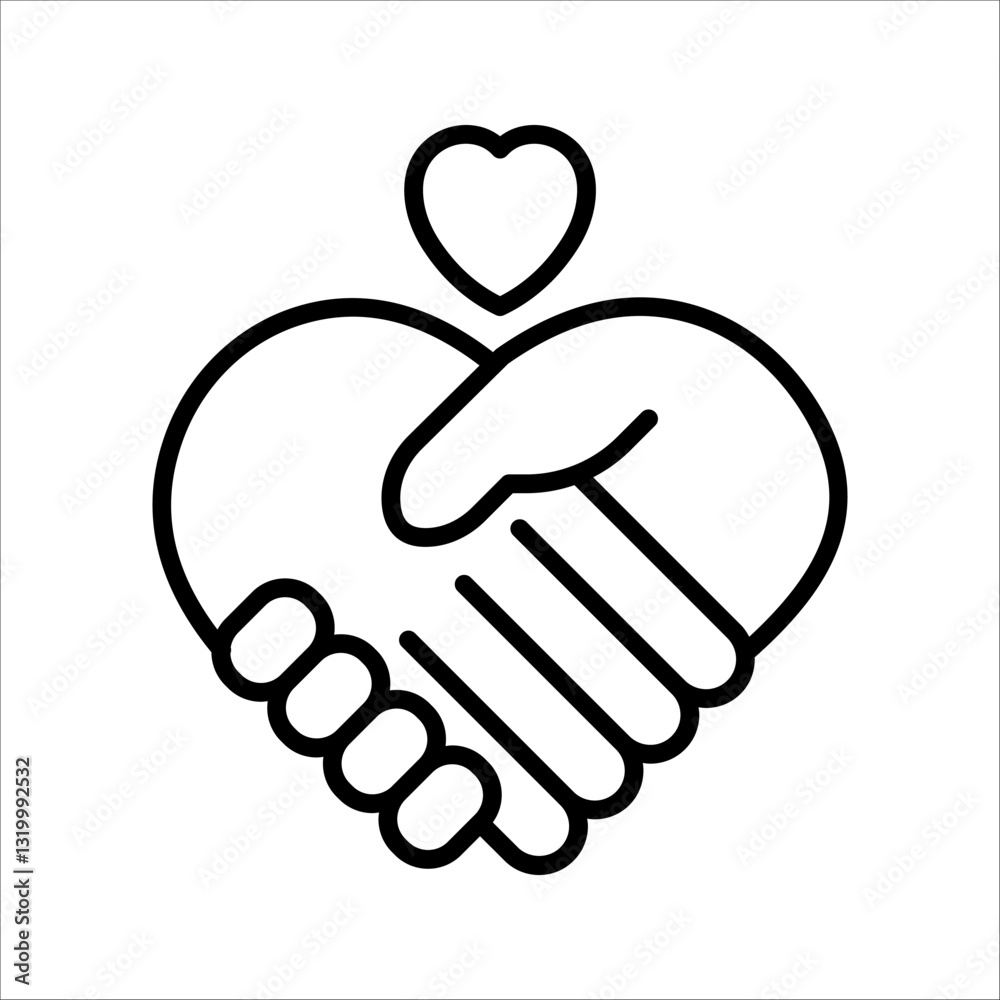 friendship Icon. Symbol isolated white background. vector illustration. color editable.