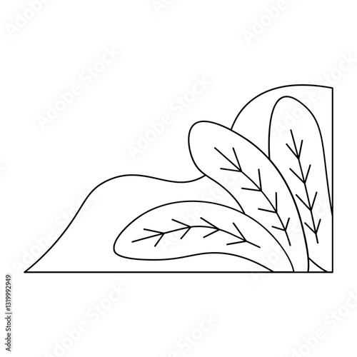 leaf frame border outline ellements