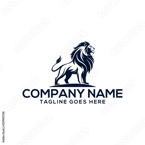 lion, lion face silhouette logo vector line art logo design