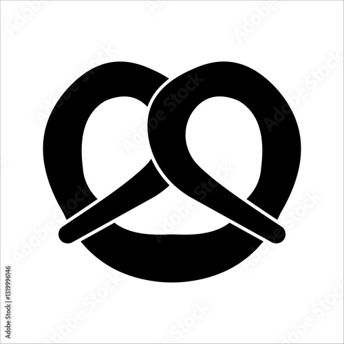 pretzel Icon Symbol isolated white background. vector illustration. color editable.