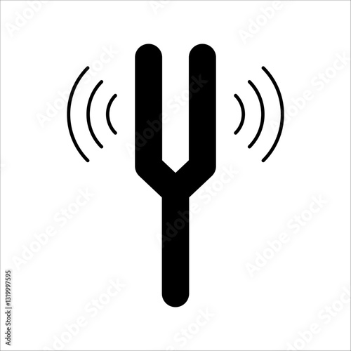 tunning fork Icon Symbol isolated white background. vector illustration. color editable.