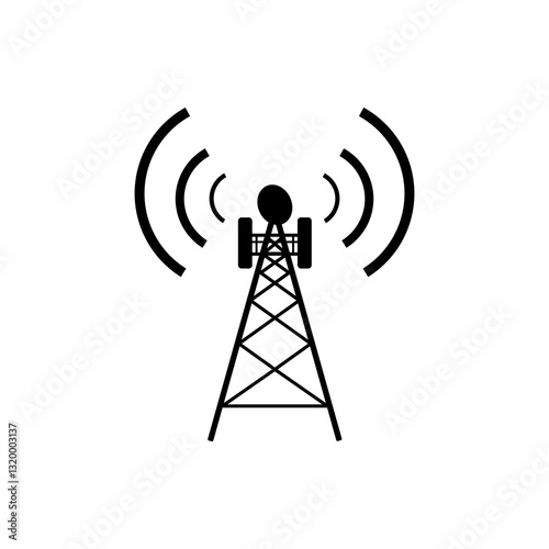 Illustration vector graphic of radio antenna isolated on white.