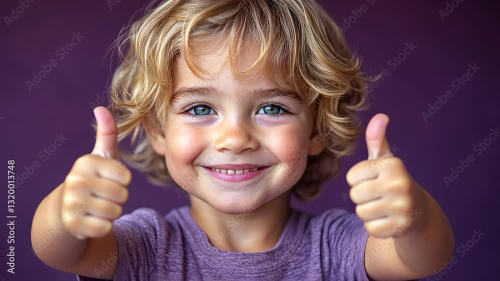 Adorable Toddler with Thumbs Up, Joyful Portrait Adorable Toddler with Thumbs Up, Joyful Portrait
