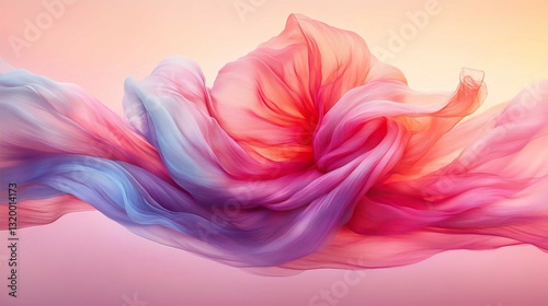 Colorful Smoke Wave Design in Pink and Blue Swirl Pattern Illustration