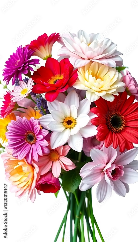 Obraz premium Floral Arrangement Colorful Blooms A Harmonious Blend Isolate