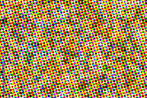 halftone wonder pattern design abstract printed artwork of random flavors and flecks of citrus color explosions with tiny bits of pieces farming larger pattern for background graphics