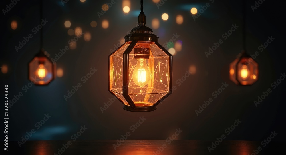 Hexagonal lamp pendant mockup Hexagonal lamp pendant mockup