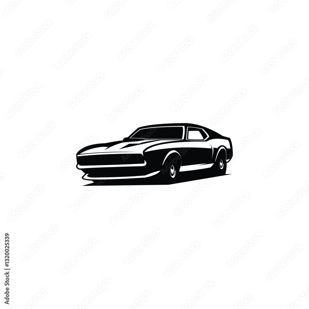 Naklejka premium isolated vector illustration mustang car logo silhouette. highly recommended for logo, badge, emblem, icon, sticker design. available in eps 10