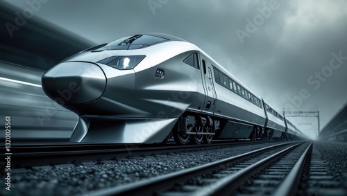 Obraz na płótnie High-Speed Train Tracks in Focus w salonie