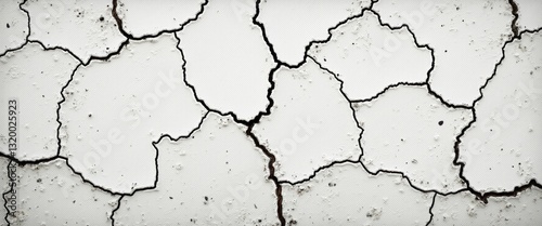 Grey cracked concrete wall texture. Abstract backdrop featuring a cracked concrete wall. Grey exterior wall with dark fissures.