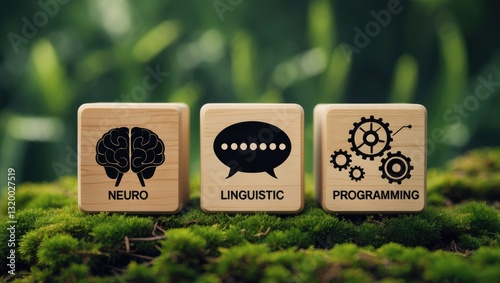Icon NLP - Neuro linguistic programming, medical concept. Artificial Intelligence entity communicating through voice as depicted by soundwave - Natural Language Processing.