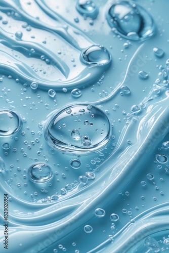 Hand sanitizer gel backdrop. Clear cream with a bubble texture. Closeup of skincare hygiene product.
