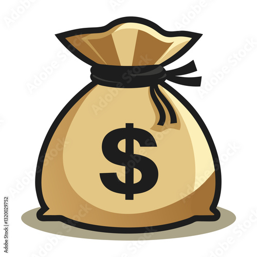 Realistic 3D Render of Money Bag with White Background – Vector Illustration, Clipart, and Line Art Design, High-quality 3D money bag vector illustration, clipart, and line art design for digital prod