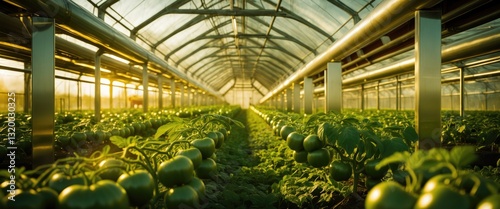 Hothouse featuring drip irrigation for cultivating tomatoes