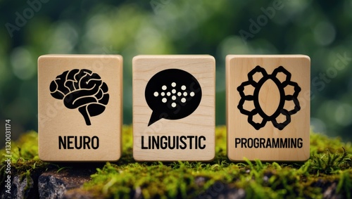 Obraz na płótnie icon NLP - Neuro linguistic programming, medical concept. Artificial Intelligence Entity Using Voice to Communicate as Depicted by Soundwave - Natural Language Processing w salonie