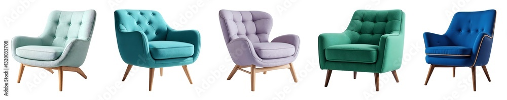 Naklejka premium Set of various Modern Dining Chair isolated on transparent background