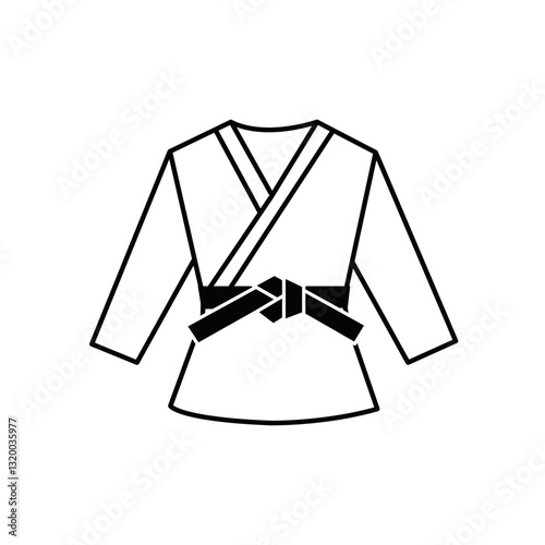 Karate belt, uniform icon. Isolated on white background.