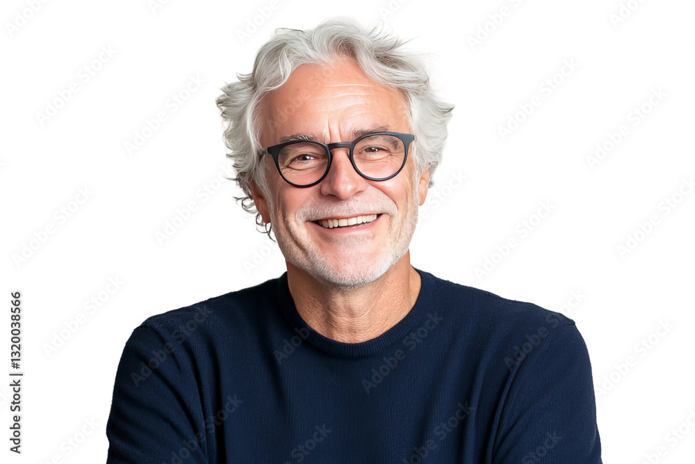 Close up portrait of a smiling senior man with gray hair, isolated on white background Close up portrait of a smiling senior man with gray hair, isolated on white background