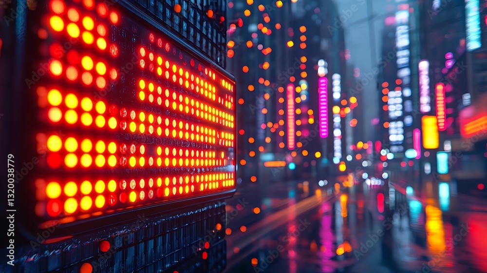 custom made wallpaper toronto digitalVibrant City Night Lights LED Sign