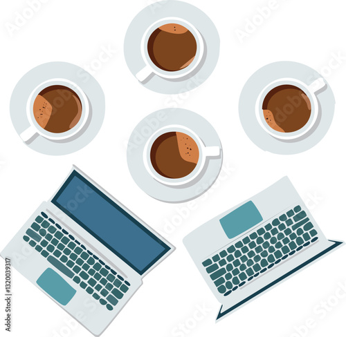 coffee cup and laptop