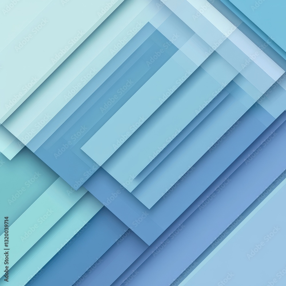 Fototapeta premium Abstract blue geometric background, layered shapes, diagonal pattern, website design