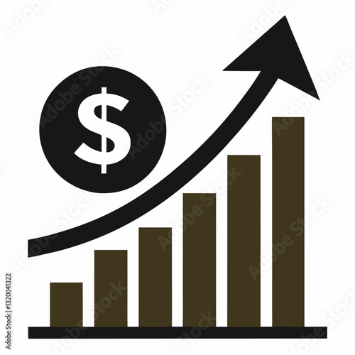 business graph with dollar sign