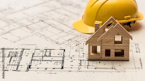 Home Construction Architectural Blueprints and Model