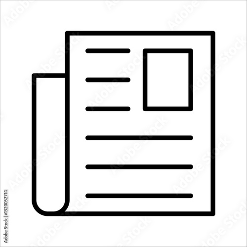 flat black newspape Icon. Symbol isolated white background. vector illustration. color editable.