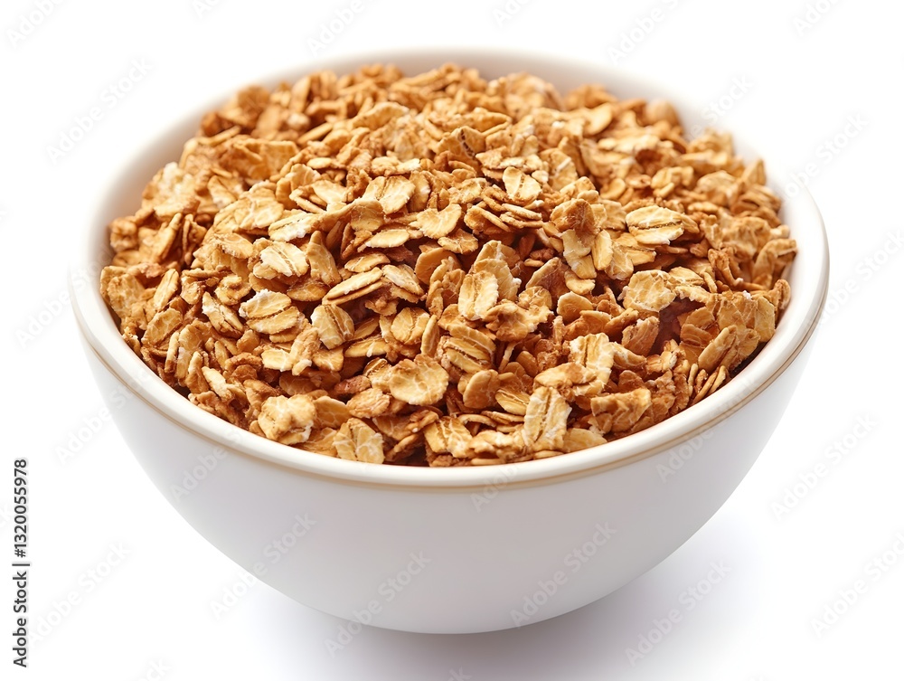 Bowl of grains perfectly presented as a healthy breakfast option isolated on a bright white background for a nutritious start Bowl of grains perfectly presented as a healthy breakfast option isolated on a bright white background for a nutritious start