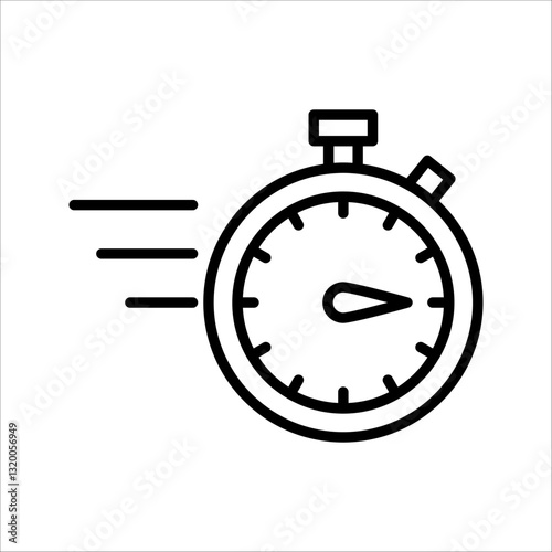 quick time Icon. Symbol isolated white background. vector illustration. color editable.