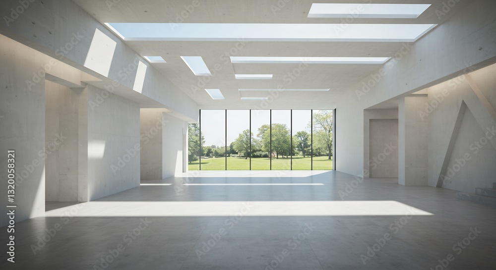 Obraz premium Sunlit Modern Room Spacious Interior Design. AI Generated