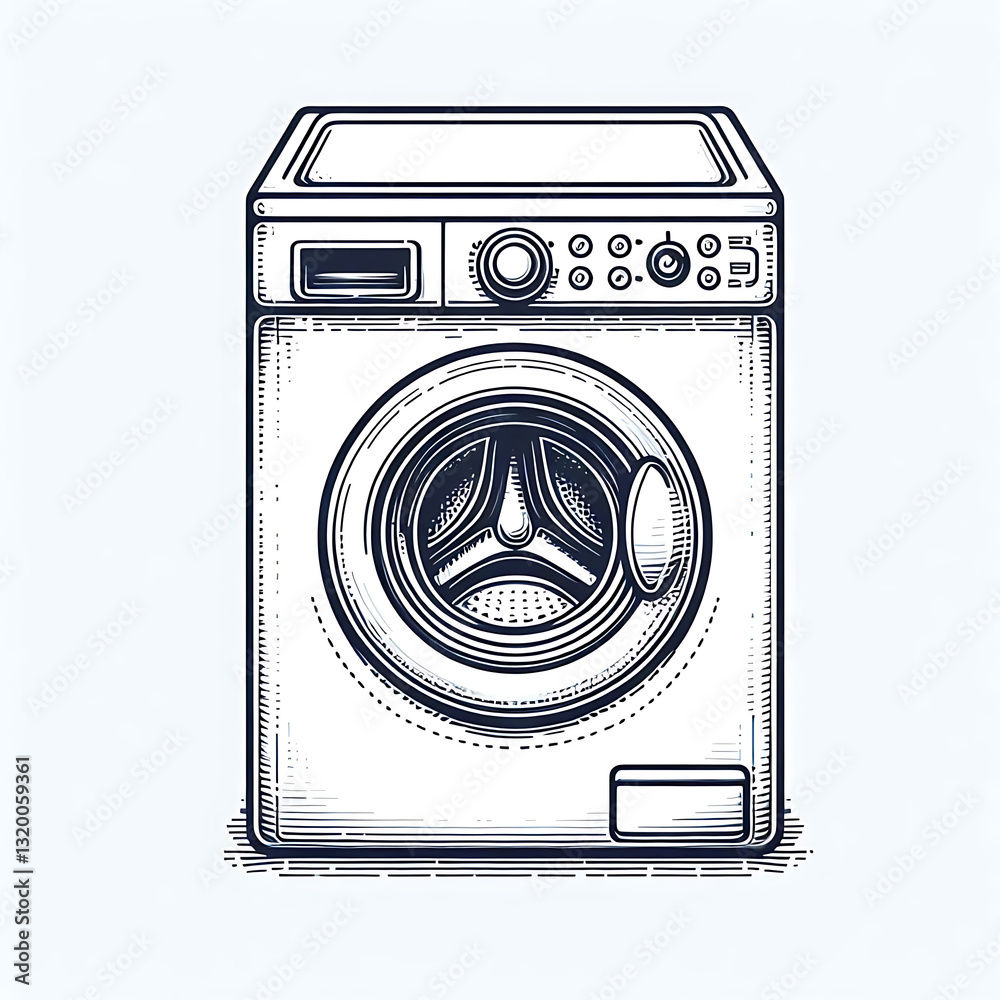 Washing machine isolated on white background. Front View of white steel washer. Modern, realistic vector illustration of home appliances.generative ai
Washing machine isolated on white background. Front View of white steel washer. Modern, realistic vector illustration of home appliances.generative ai
