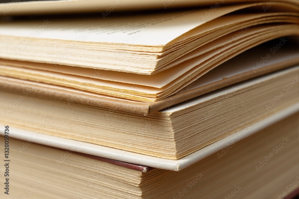 Stack of open books with pages spread, symbolizing education, learning, and knowledge exploration. Ideal for academic, library, or study-related content Stack of open books with pages spread, symbolizing education, learning, and knowledge exploration. Ideal for academic, library, or study-related content