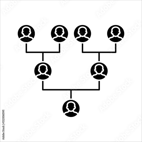 family tree Icon. Symbol isolated white background. vector illustration. color editable.