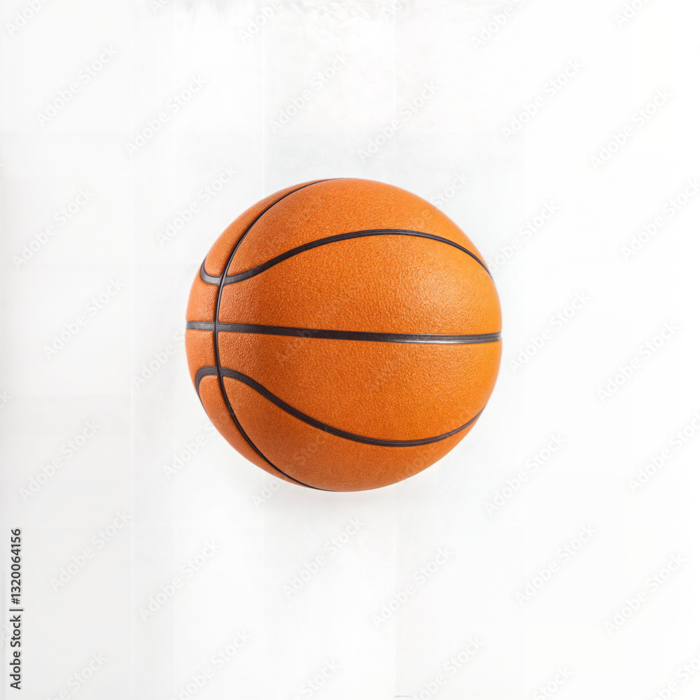 an orange basketball with black lines on a white background.