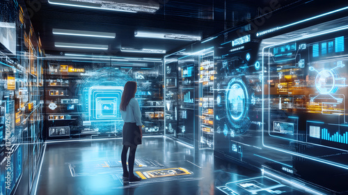 Innovative robotics transforming autonomous retail store experience futuristic environment digital interaction