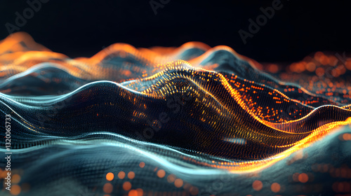 High-speed data processing visualized as robotic waves digital space 3d animation technology abstract concept