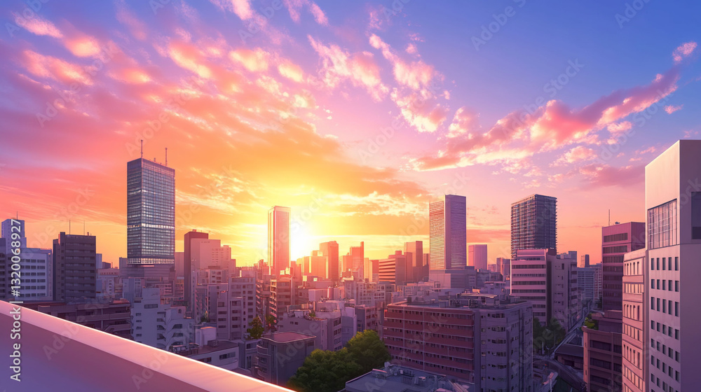 sunset over the city sunset over the city