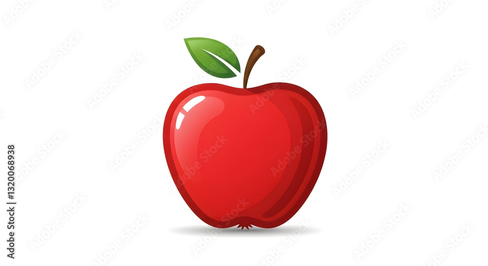A fresh and vibrant apple fruit design, perfect for logos, illustrations, packaging, and creative projects in digital or print formats.