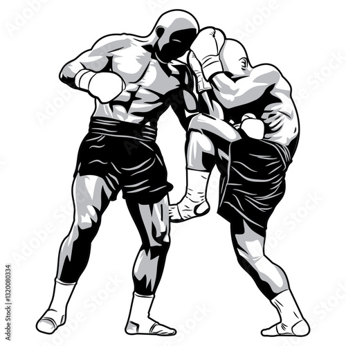 Man punching another man in the stomach