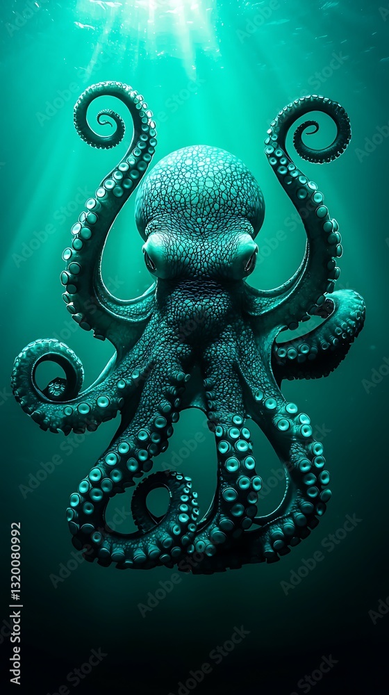 Fototapeta premium Ocean Octopus Underwater Close Up