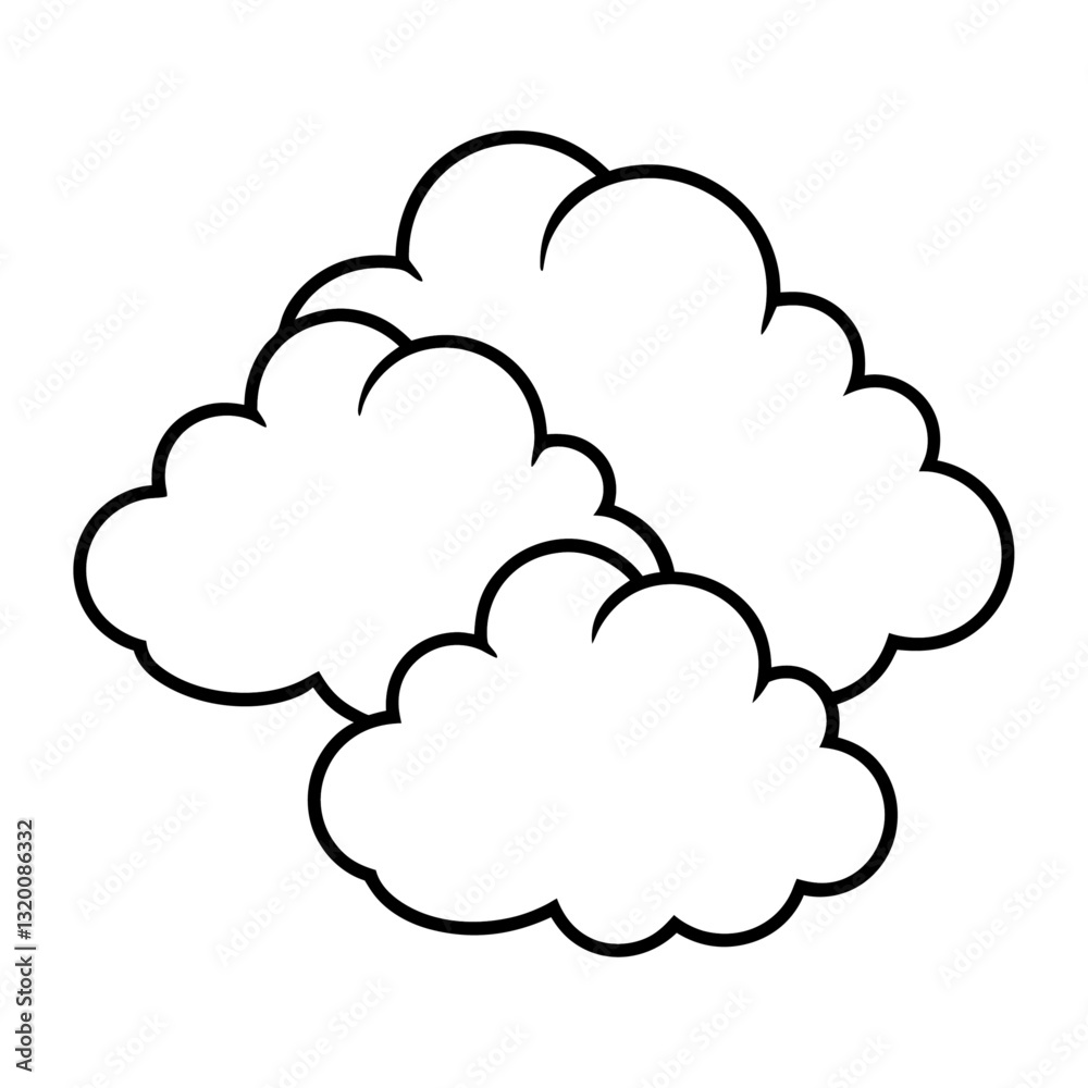 Cartoon Clouds, Clouds line art vector icon, cloud computing concept, vector cloud icon Cartoon Clouds, Clouds line art vector icon, cloud computing concept, vector cloud icon